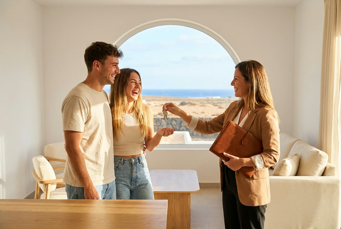 Entrega de llaves a nuevos propietarios en Fuerteventura